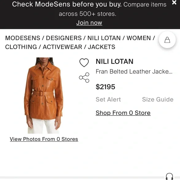 Nili Lotan leather belted jacket - Picture 5 of 7